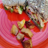 The "chicken" panini at Natural Nada mas Green Bar in Lanzarote