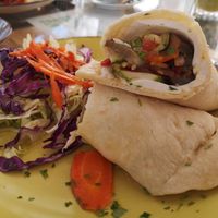 Vegetable wrap (vegan option with cheese) at Natural Nada mas Green Bar in Lanzarote