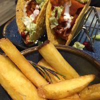 Jackfruit tacos & rosemary fries at Y Banc in Porthmadog