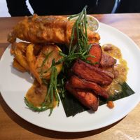 Banana blossom fish and chips at Indigo Greens - Duke St Market in Liverpool