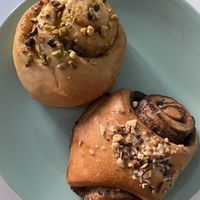 Chocolate and pistachio pastry  at Piekarnia Aromat in Warsaw