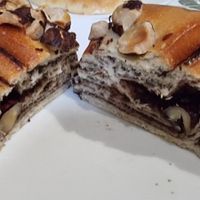 Chocolate hazelnut pastry at Piekarnia Aromat in Warsaw