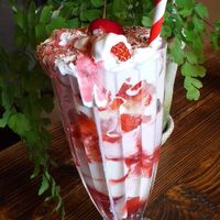 Vegan Knickerbocker Glory at Sacred Space in Hebden Bridge