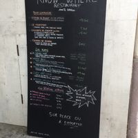 Menue at Know Where in Hyeres