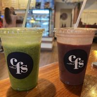 Green smoothie and açaí smoothie   at CFS Coffee in Orlando