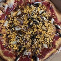 Vegan Pizza (No. 11 on the menu)  at Askur Taproom in Egilsstadir