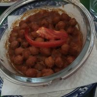 Chickpeas with tomato  at Yiasemi in Athens
