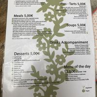 Menu  at Yiasemi in Athens