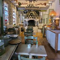 Inside the cafe,  but there was also outdoor seating. at Yiasemi in Athens