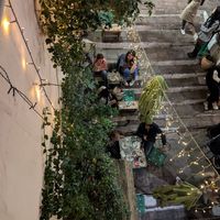 street side seating area at Yiasemi in Athens
