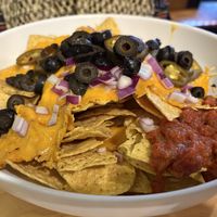 Vegan nachos were a tad underwhelmingg  at Labyrinth Press Company in Jamestown