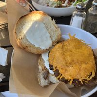 Mushroom Burger made vegan  at Labyrinth Press Company in Jamestown