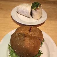 Peruvian sandwich in foreground  at Labyrinth Press Company in Jamestown