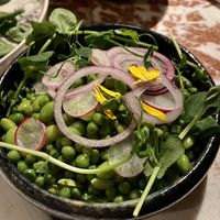 Pea salad with edamame and radish at Eppo in Antwerpen