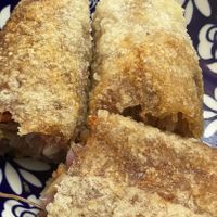 Vegie spring rolls - thick with stuffing and delicious   at Pholklore in Torquay