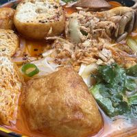 Vegan laksa with puff tofu   at Pholklore in Torquay