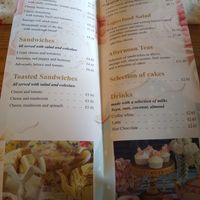 Vegan menu at Miss B's Tea Room in Melton Mowbray