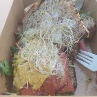 Inside the sandwich at Hello 123 in Montreal