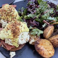 vegan breakfast plate  at Hello 123 in Montreal