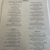 menu   at Hello 123 in Montreal