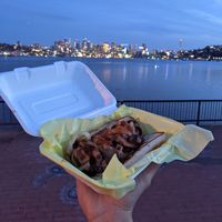 Bacon Dog with a view at Gas Works Park at Galaxy Rune in Seattle