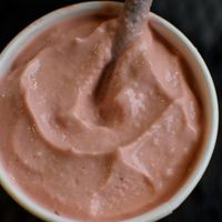 strawberry shake w/ barley malt syrup at Galaxy Rune in Seattle