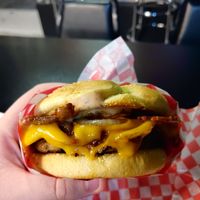 Cowgirl burger at Galaxy Rune in Seattle