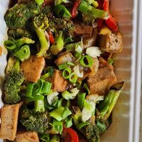 General tsos with sensei tofu at Foodhisattva in Cleveland Heights