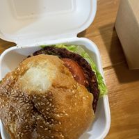 Beet burger  at Foodhisattva in Cleveland Heights