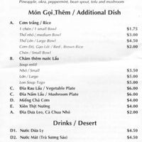 Takeout menu pg 6 at Hoa Dang Vegetarian Restaurant in San Jose