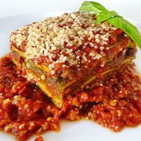 Lasagna  at Nic's on Beverly in Los Angeles