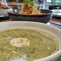 Broccoli Soup and Chenois Salad   at Nic's on Beverly in Los Angeles