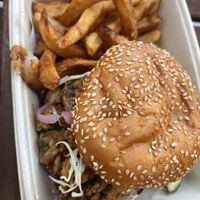 Crispy mushroom sandwich   at Nic's on Beverly in Los Angeles