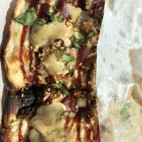 BBQ chicken pizza  at Nic's on Beverly in Los Angeles