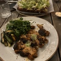 Lions mane lacked actual flavor, fell apart. The greens were over salted, seasonal vegetables weren’t even warm. The pizza was okay, too much truffle flavor but a decent crust.  at Nic's on Beverly in Los Angeles