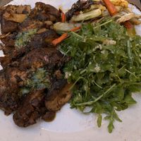 Mushroom steak  at Nic's on Beverly in Los Angeles