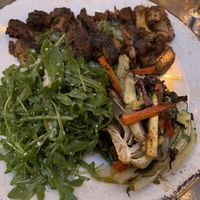 Mushroom steak  at Nic's on Beverly in Los Angeles