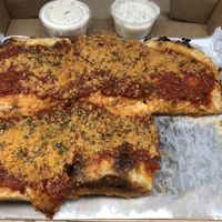 Pizza - we got it to go. So flavorful and the BREAD is just to die for! at Nic's on Beverly in Los Angeles