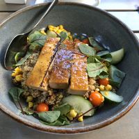Smoked tofu bowl  at Nic's on Beverly in Los Angeles