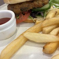 Vegan burger  at Dragonfly in Broome