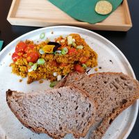 Scrambled tofu. Yummy! at LIEF in Mechelen