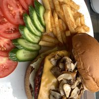 mushroom burger  at Vegan In Our House in Cairo