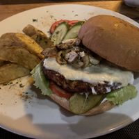 Mushroom homemade burguer  at Vegan In Our House in Cairo