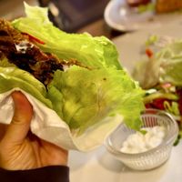 Vegan mushroom burger (very few mushrooms 😢  at Vegan In Our House in Cairo