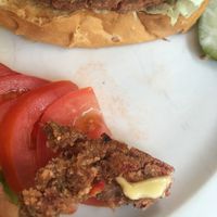 uncooked burger... at Vegan In Our House in Cairo