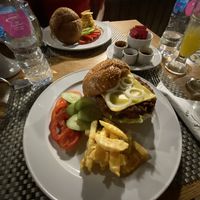 Home made vegan burger  at Vegan In Our House in Cairo