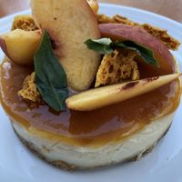 Vegan cheesecake with peaches at Modern Times Beer in Santa Barbara