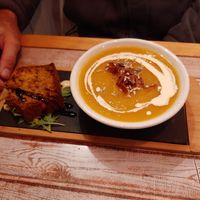 Soup and salted cake at Kaki by omc in Clermont-ferrand