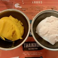 Mango and coconut vegan ice cream  at Thaikhun in Bath