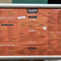 Menu at Thaikhun in Bath